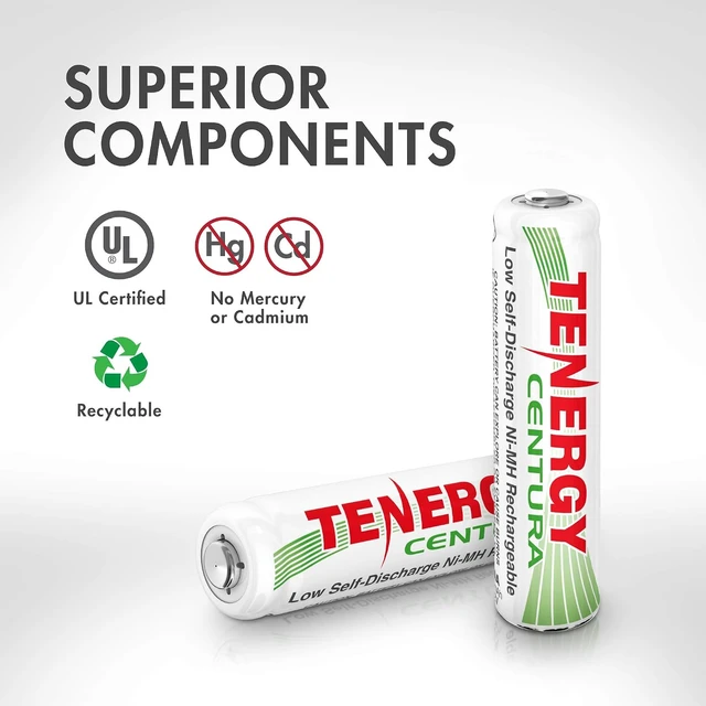 Alt view image 6 of 6 - Tenergy Centura AAA NIMH Rechargeable Battery, 800mAh Low Self-Discharge Triple A Battery, 12 Pack