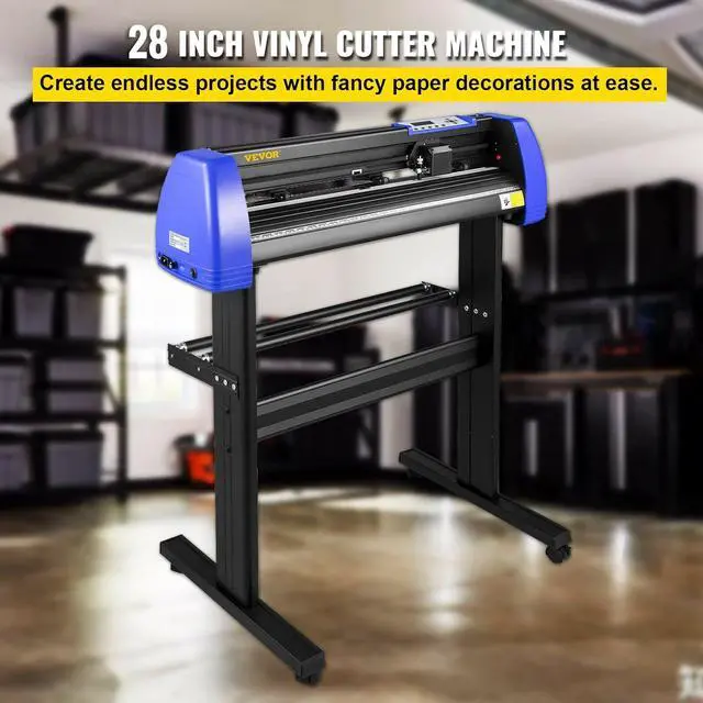 Alt view image 2 of 7 - VEVOR Vinyl Cutter 28 Inch Vinyl Cutter Machine with 20 Blades Maximum Paper Feed 720mm Vinyl Plotter Cutter Machine with Sturdy Floor Stand Adjustable Force and Speed for Sign Making