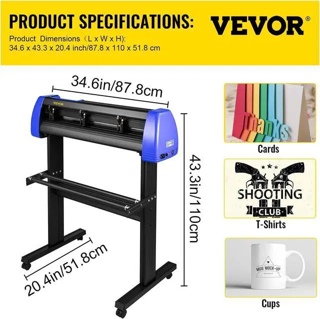 Alt view image 7 of 7 - VEVOR Vinyl Cutter 28 Inch Vinyl Cutter Machine with 20 Blades Maximum Paper Feed 720mm Vinyl Plotter Cutter Machine with Sturdy Floor Stand Adjustable Force and Speed for Sign Making