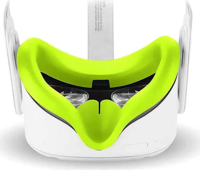 Alt view image 4 of 5 - for Oculus Quest 2 Accessories, Quest 2 VR Silicone face Cover, VR Shell Cover,Quest 2 Touch Controller Grip Cover,Protective Lens Cover,Disposable Eye Cover. (Green)