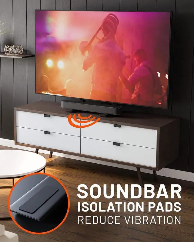 Alt view image 5 of 7 - Universal Large Stand - Height Adjustable Base for TVs Up to 77" - Wobble-Free Replacement Stand Works w/Any TV Including Vizio, TCL, Samsung & More - Flat Design Compatible w/Soundbars