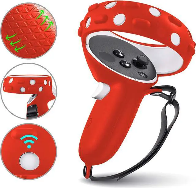Alt view image 3 of 7 - Compatible with Oculus Quest 2 Accessories, Silicone Face Cover, VR Shell Cover,Touch Controller Grip Cover,Protective Lens Cover,Disposable Eye Cover
