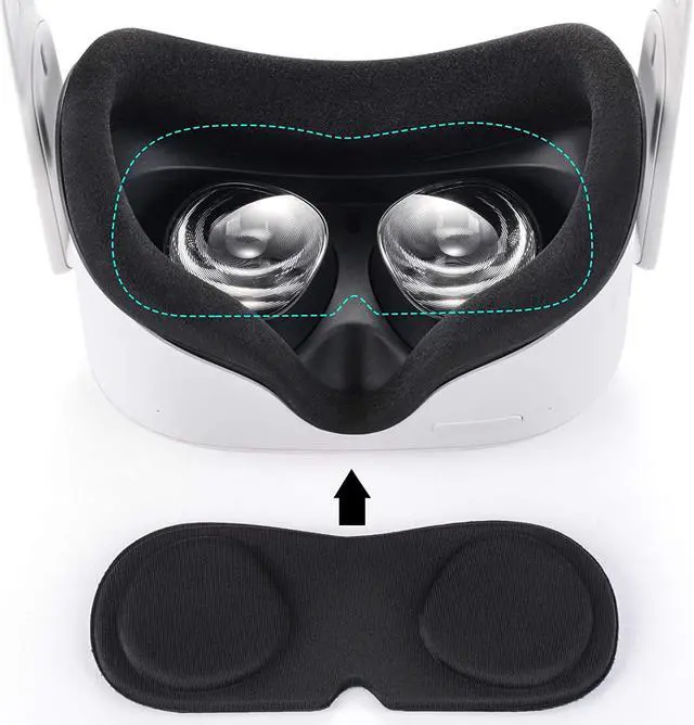 Alt view image 7 of 7 - Compatible with Oculus Quest 2 Accessories, Silicone Face Cover, VR Shell Cover,Touch Controller Grip Cover,Protective Lens Cover,Disposable Eye Cover
