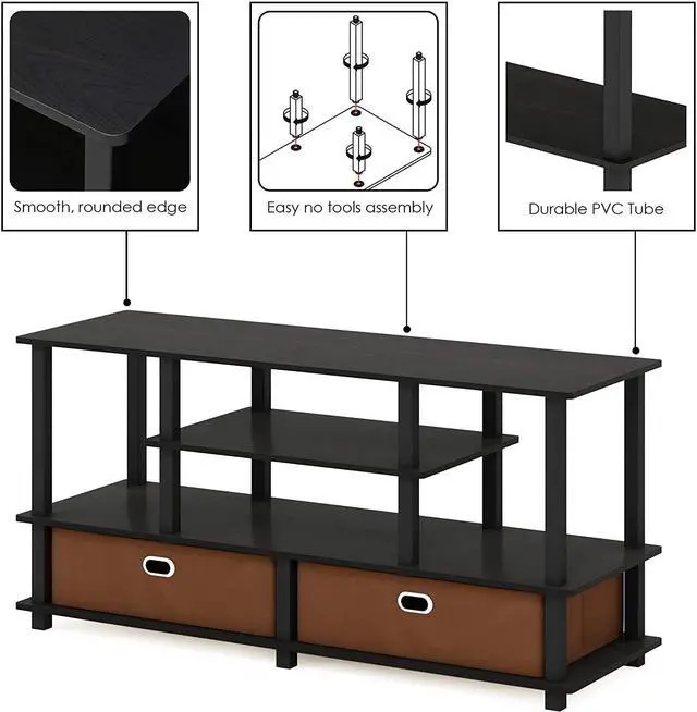 Alt view image 7 of 7 - Furinno JAYA TV Stand for up to 50-Inch TV, 55 Inch