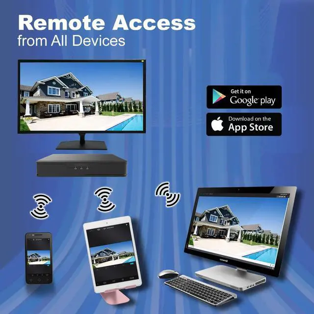 Alt view image 4 of 7 - Gadpiparty 101AV 8CH Security Camera System 1080P Full HD H.265/H.264 2in1 DVR/NVR, HD-TVI/CVI/AHD/IP, 1TB HDD, HDMI/VGA/BNC Video Out, Mobile APPs for Home/Office, Work w/ Analog & Network Cam up to