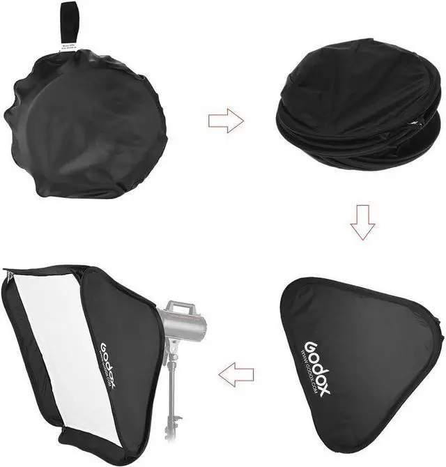 Alt view image 4 of 7 - Godox 32x32 inches / 80x80cm Portable Foldable Studio Flash Softbox Diffuser kit with Bowens Mount Speedring and Carrying Case for Portraits,Product Photography and Video Shooting with USB LED