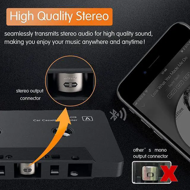 Alt view image 4 of 7 - Arsvita Car Audio Bluetooth Cassette Receiver Tape Player Bluetooth 5.0 Cassette Aux Adapter