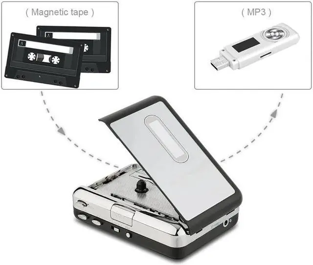 Alt view image 5 of 7 - Cassette Tape Player Record Tape to MP3 Digital Converter USB Cassette Capture Save to USB Flash Drive Directly No Need Computer