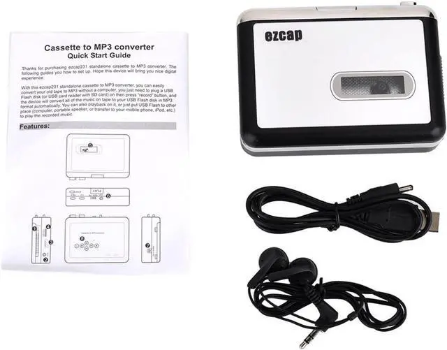 Alt view image 7 of 7 - Cassette Tape Player Record Tape to MP3 Digital Converter USB Cassette Capture Save to USB Flash Drive Directly No Need Computer
