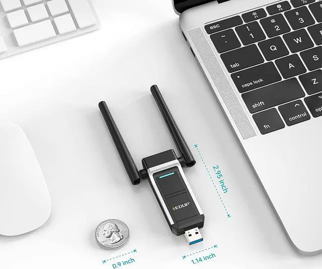 Alt view image 2 of 7 - EDUP USB 3.0 WiFi Adapter AC 1300Mbps Long Range High Gain Dual Band Antennas 5.8Ghz/2.4Ghz Wireless Network Adapters for Desktop PC Laptop Support Windows 11/10/8.1/8/7/XP/Vista / Mac 10. 6-10.15