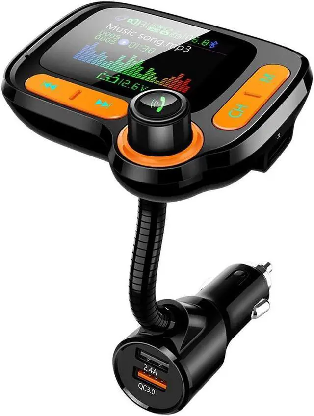 Main image of TSNAM Bluetooth FM Transmitter Car Adapter,Support Wireless Handsfree Call and MP3 Music/APP Audio Play,1.8" Color Screen,3 USB Charger,3.5mm AUX Port,Compatible with iPhone,iPad,Samsung and More