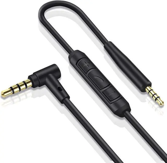 Alt view image 5 of 6 - Replacement Aux Extension Cable Cord Wire for  QuietComfort QC25 QC35 Sound Link SoundTrue On Ear Headphones with in Line Mic Volume Control (Black)
