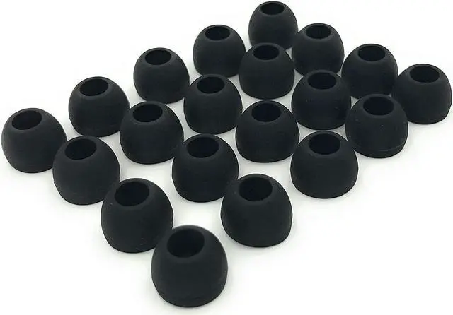 Alt view image 2 of 3 - 10 Pairs Medium Silicone Replacement Earbuds Ear Bud Tips C Black