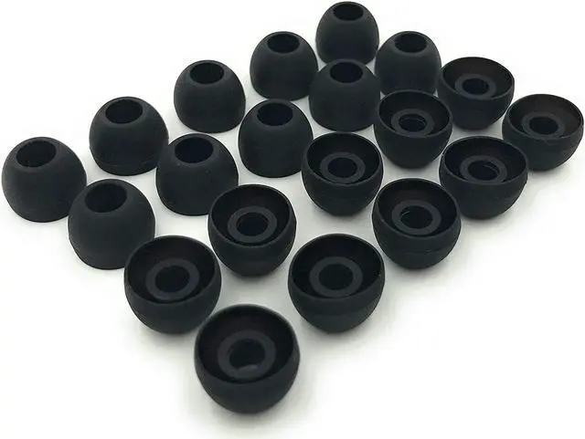 Main image of 10 Pairs Medium Silicone Replacement Earbuds Ear Bud Tips C Black