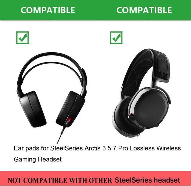 Alt view image 2 of 7 - Arctis 3/5 / 7/9 Replacement Black Fabric Ear Pads Cushion Compatible with SteelSeries Arctis 3 / Arctis 5 / Arctis 7 Arctis 9 / Arctis 1 / Arctis pro Lossless Wireless Gaming Headset Headphone