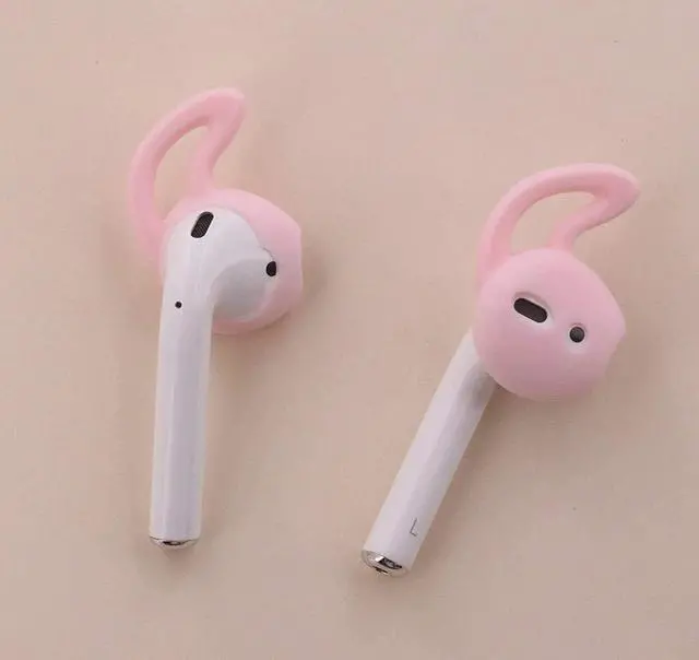 Alt view image 3 of 4 - 6 Pairs Silicone Ear Tips Ear Hooks Compatible with AirPods/EarPods Silicone Soft Covers Anti-Slip Sport Earbud Tips Anti-Drop Ear Hook Gel Headphones Earphones Tips 6 Colors