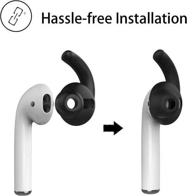 Alt view image 3 of 7 - Anti-Slip Earhooks Soft Silicone Skin Compatible with Headphone 2 & 1 Lightweight Sound Quality Enhancement for Headphones Outdoor Activities in-Ear EarHook 2 Pairs White & Black