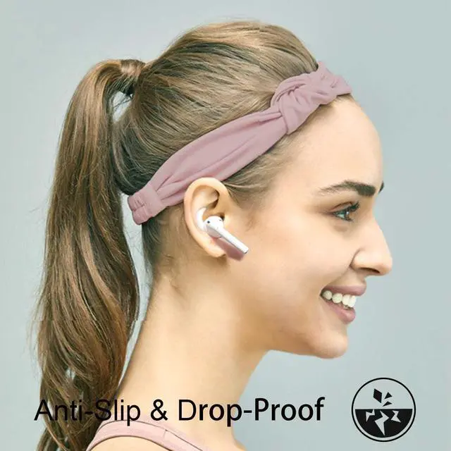 Alt view image 2 of 7 - Anti-Slip Earhooks Soft Silicone Skin Compatible with Headphone 2 & 1 Lightweight Sound Quality Enhancement for Headphones Outdoor Activities in-Ear EarHook 2 Pairs White & Black
