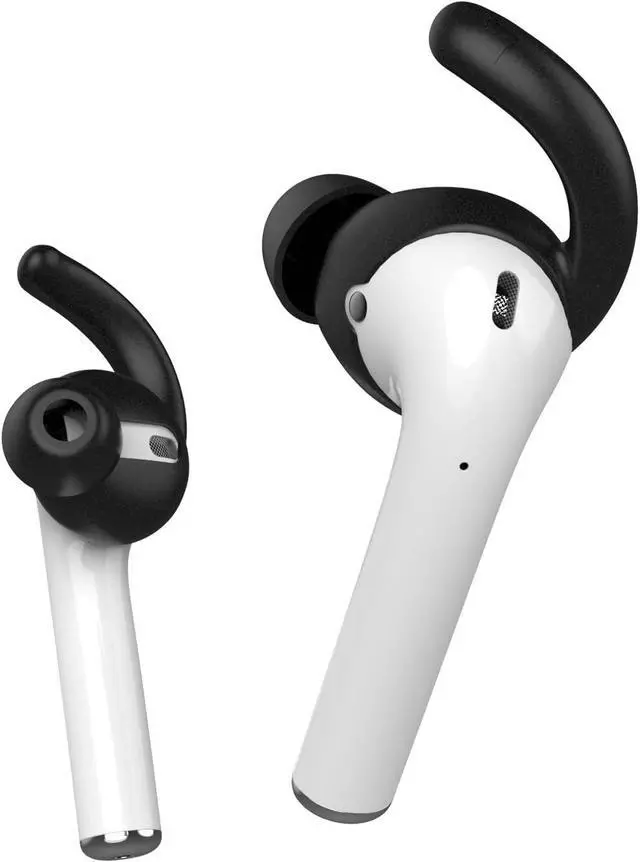 Alt view image 7 of 7 - Anti-Slip Earhooks Soft Silicone Skin Compatible with Headphone 2 & 1 Lightweight Sound Quality Enhancement for Headphones Outdoor Activities in-Ear EarHook 2 Pairs White & Black