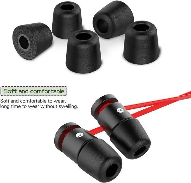 Alt view image 3 of 7 - [6 Pairs] Earphone Tips New Bee 12pcs Replacement Earbud Tips Blocking Out Ambient Noise Memory Foam Earbuds Inner 4.9mm for in-Ear Headphones with 5mm-7mm Tips (Black S/M/L)