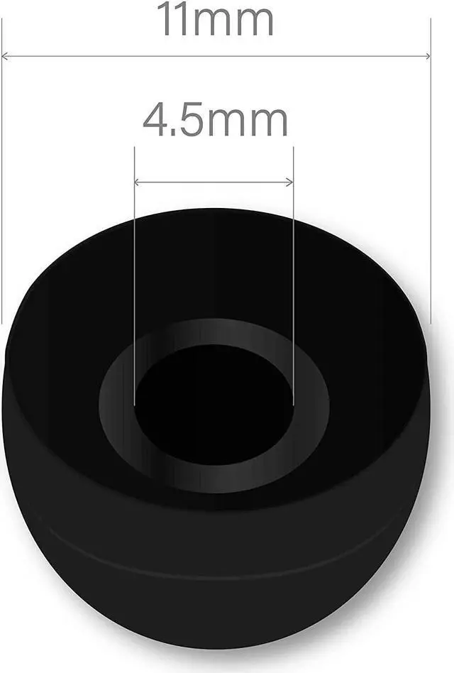 Alt view image 3 of 3 - 10 Pairs Medium Silicone Replacement Earbuds Ear Bud Tips C Black