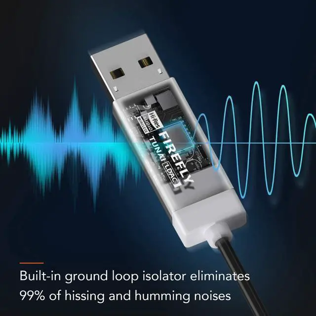 Alt view image 6 of 7 - Firefly LDAC Bluetooth Receiver: High Resolution Wireless Audio Bluetooth 5.0 Adapter with Audiophile USB DAC 3.5mm AUX for Car/Home Stereo Hi Res Music Streaming Auto On No Charging Needed