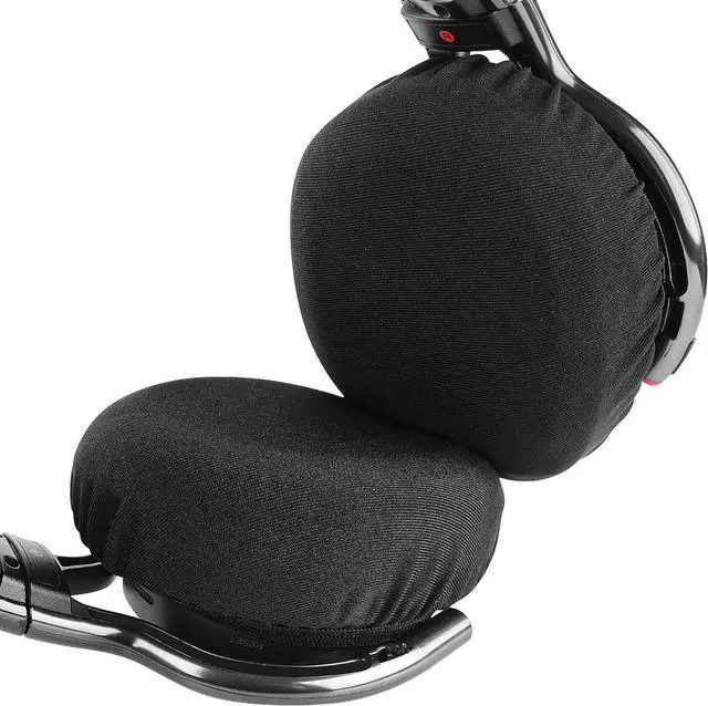 Alt view image 4 of 7 - Geekria 2 Pairs Flex Fabric Headphones Ear Covers Washable & Stretchable Sanitary Earcup Protectors for Over-Ear Headset Ear Pads Sweat Cover for Gym Gaming (Size M/Black)