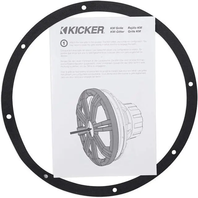 Alt view image 5 of 7 - Kicker 45KMG12C 12" Charcoal Grille w/LED for KM12 + KMF12 Subwoofer Subs KMG12C Bundle with Rockville RPB2-BLACK Portable Bluetooth Speaker (2 Items)
