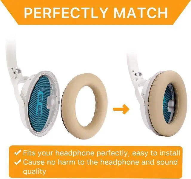 Alt view image 4 of 7 - Ear Pads for  QC25/QC35 II/QC35/QC15/AE2 AE2i AE2w Headphones Replacement Earpads Cushions for  Quietcomfort 35/Quiet Comfort 25/SoundTrue and SoundLink(AroundEar)