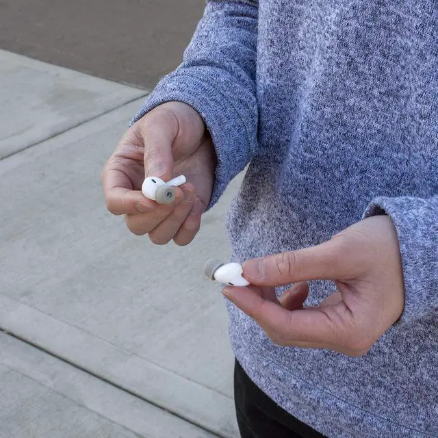 Alt view image 6 of 7 - Comply SoftCONNECT | Foam Replacement Earbud Tips for AirPods 1 & 2 Earpods Most Generic Models of Comparable Size | Gray Large