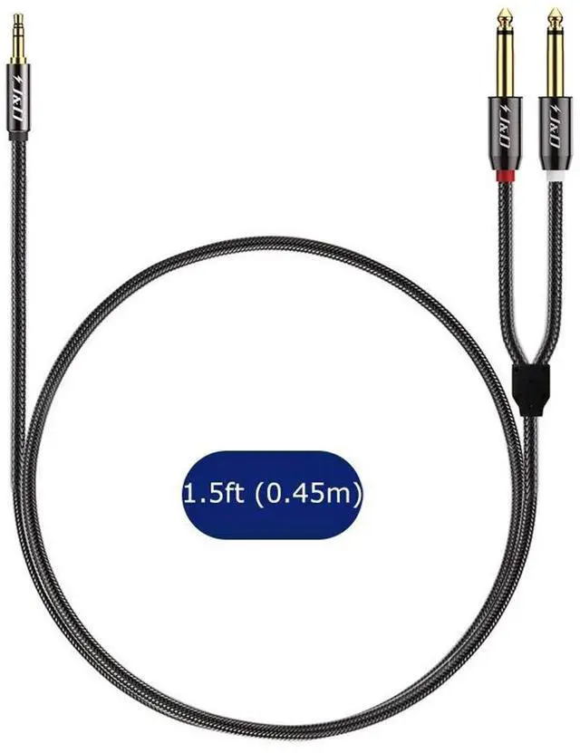 Alt view image 7 of 7 - 3.5mm 1/8 inch TRS Male to Dual 6.35mm 1/4 inch TS Male Mono Stereo Y-Cable Splitter for Amplifiers/Audio Mixer/Audio Recorder/MP3/MP4 Nylon Braid Gold Plated Copper Shell 1.5 Feet