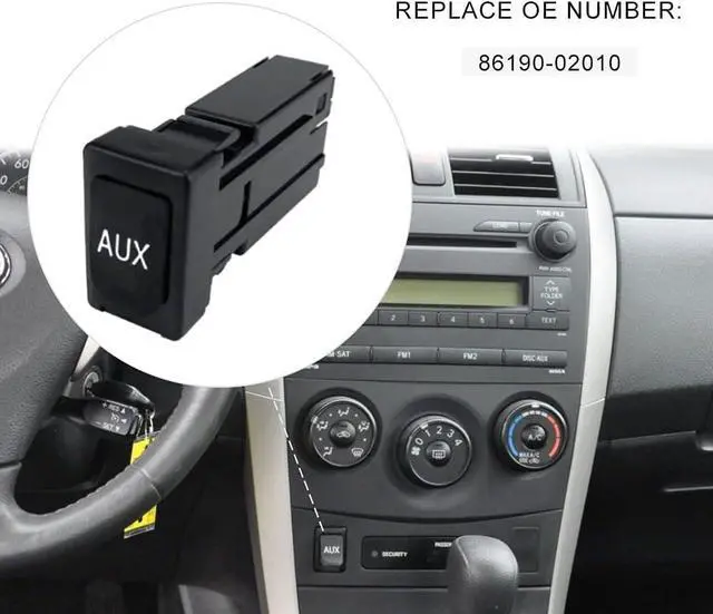 Alt view image 6 of 7 - Aux Port Replacement 86190-02010 Fit for Corolla Tundra Camry RAV4 Tacoma Highlander Sienna Auxiliary Jack Port Audio Input Jack Kit Stereo Adapter Assembly