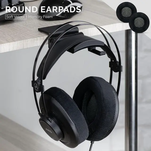 Alt view image 5 of 7 - Brainwavz Round Velour Memory Foam Earpads - Suitable Many Large Headphones - SteelSeries HD668B ATH AKG K553 HifiMan ATH  Fostex  Ear Pad & More