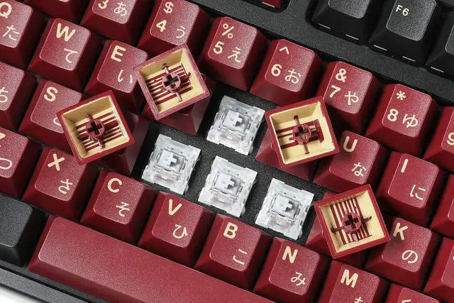 Alt view image 6 of 7 - DROP + Redsuns Gmk Red Samurai Keycap Set for 65% Keyboards - Compatible with Cherry MX Switches and Clones (65% 75-Key Kit)