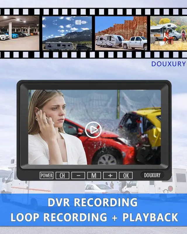 Alt view image 2 of 7 - FHD 1080P 2 Digital RV Wireless Backup Camera System for RV Trailer Truck Bus Motorhomes 5th Wheels 4CH 7'' Monitor Highway Monitoring System IP69K Waterproof Super Night Vision Strong Signal