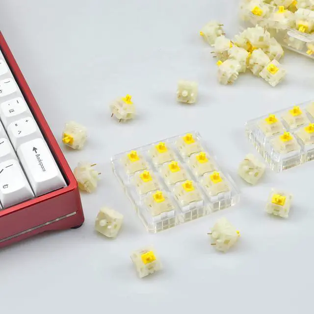 Alt view image 7 of 7 - MX Switch Keyboard - Dedicated Shaft Body Off Black, Red, Brown, Blue, Green, Yellow 5pins - Suitable for GK61/GK64/GH60 - Milky Yellow Switches KS-3 (110 Pcs)