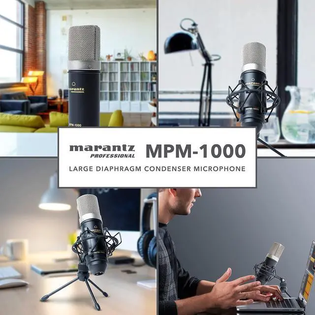 Alt view image 6 of 7 - Professional MPM-1000 - Studio Recording XLR Condenser Microphone with Desktop Stand and Cable  for Podcast and Streaming Projects