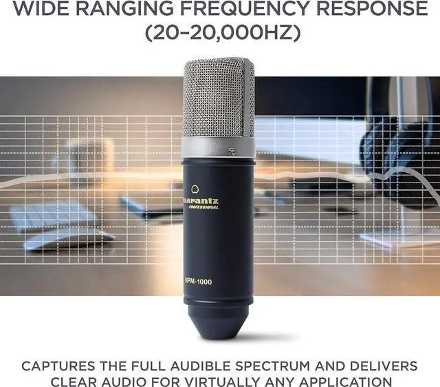 Alt view image 4 of 7 - Professional MPM-1000 - Studio Recording XLR Condenser Microphone with Desktop Stand and Cable  for Podcast and Streaming Projects