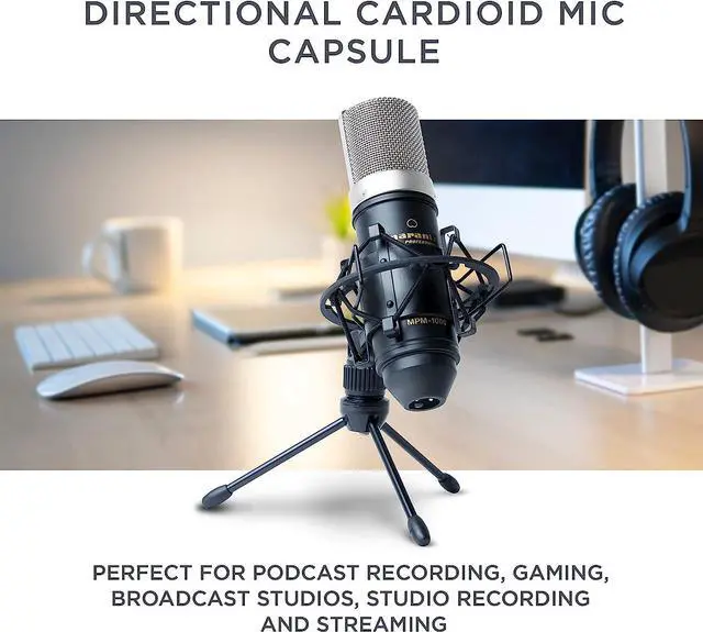Alt view image 3 of 7 - Professional MPM-1000 - Studio Recording XLR Condenser Microphone with Desktop Stand and Cable  for Podcast and Streaming Projects