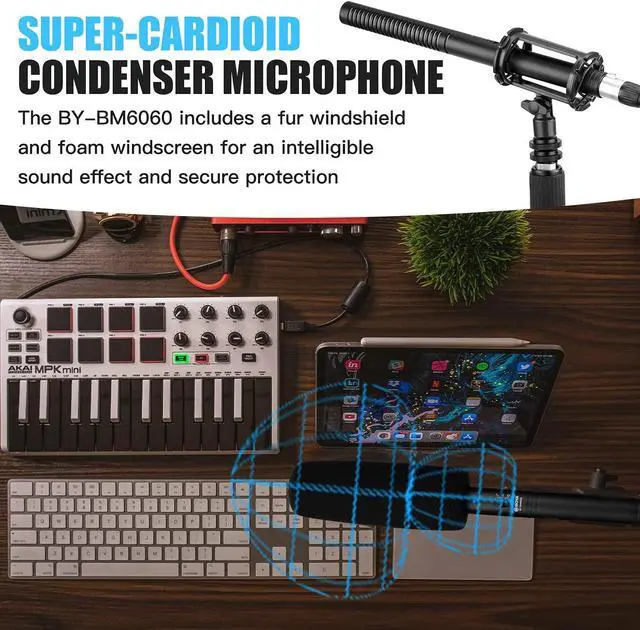 Alt view image 7 of 7 - Boya XLR Shotgun Microphone BY-BM6060, Super-Cardioid Condenser Mic with 24 48V Phantom Power for Camera Camcorder Film Interview TV Program Recording Podcast