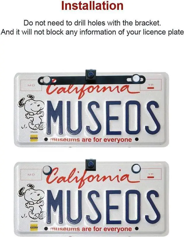 Alt view image 3 of 5 - ATOTO AC-4486 Waterproof High Definition Hidden/Concealed License Plate Car Rear View Camera