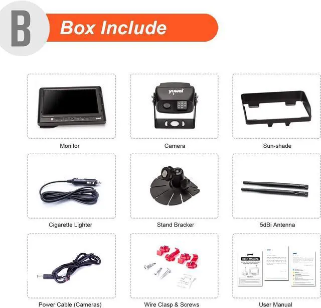 Alt view image 7 of 7 - 1080P Wireless Backup Camera System for RV, Trucks & Trailers  7 HD Monitor, Stable Digital Signal up to 980ft, IP69 Waterproof Rear View Camera with Night Vision, Easy Install Kit