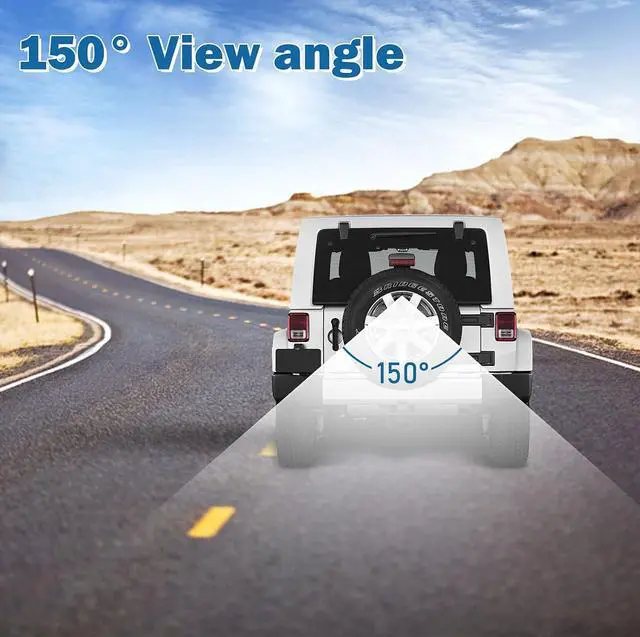 Alt view image 5 of 7 - RED WOLF Spare Tire Rear View Backup Camera for Jeep Wrangler JK 2007-2018, Sahara JK 2010-2018 Truck Reverse View Camera Waterproof with Factory Radio RCA Uconnect Plug Adapter