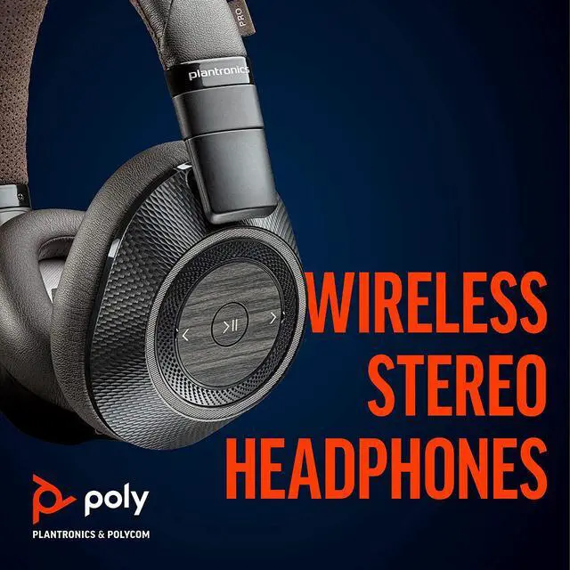 Alt view image 2 of 7 - Poly (Plantronics + Polycom) Plantronics BackBeat PRO 2 Headphones - Wireless Noise Cancelling - Black Tan, Black and Tan