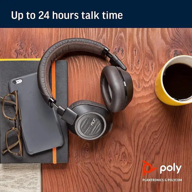 Alt view image 5 of 7 - Poly (Plantronics + Polycom) Plantronics BackBeat PRO 2 Headphones - Wireless Noise Cancelling - Black Tan, Black and Tan