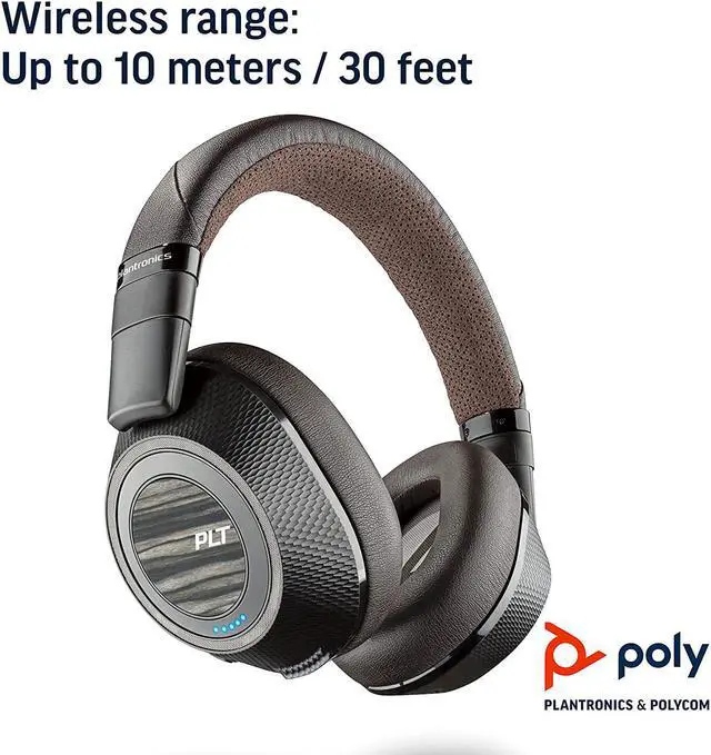 Alt view image 6 of 7 - Poly (Plantronics + Polycom) Plantronics BackBeat PRO 2 Headphones - Wireless Noise Cancelling - Black Tan, Black and Tan