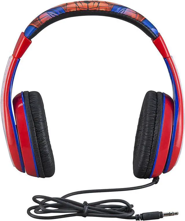 Alt view image 3 of 7 - Spider Man Kids Headphones, Adjustable Headband, Stereo Sound, 3.5Mm Jack, Wired Headphones for Kids, Tangle-Free, Volume Control, Foldable, Childrens Headphones Over Ear for School Home, Travel