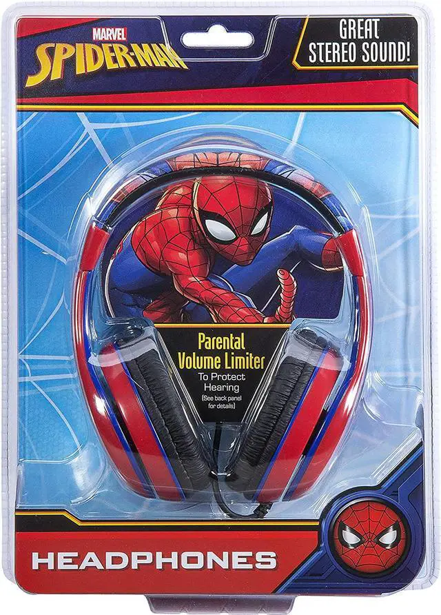 Alt view image 6 of 7 - Spider Man Kids Headphones, Adjustable Headband, Stereo Sound, 3.5Mm Jack, Wired Headphones for Kids, Tangle-Free, Volume Control, Foldable, Childrens Headphones Over Ear for School Home, Travel