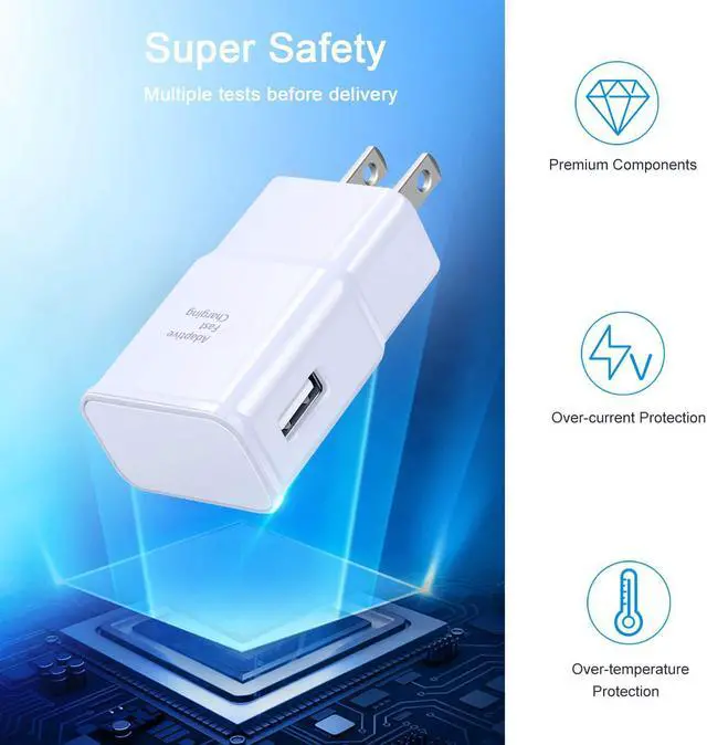 Alt view image 7 of 7 - Adaptive Fast Charger, Qihop 3-Pack USB Wall Charger Fast Charging Block Travel Adapters Compatible for Samsung S21 S20 S10e S9 S8 Plus, Note 8 9 10 Plus 20, iPhone, LG Quick Phone Charger (White)