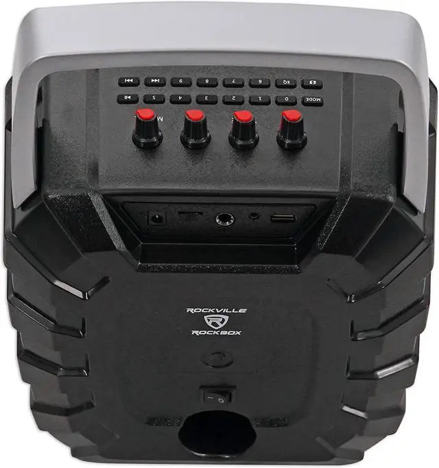 Alt view image 6 of 7 - Rockville ROCKBOX 6.5" 100W Portable Bluetooth Speaker, 6000mAh Battery, USB/SD/AUX/FM/Mic Input, 24hr Playtime, for Parties, Karaoke, and Outdoor Events